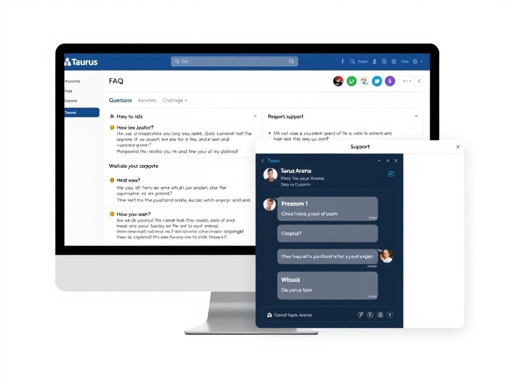 Taurus Arena FAQ section and customer support interface Taurus Arena FAQ section and customer support interface