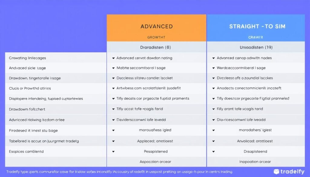 Tradeify review 2025 account types comparison showing different features